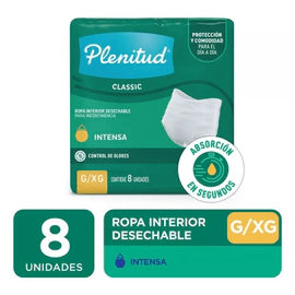 Plenitud Classic Ropa Interior Desechable G / Xg 8 Unidades