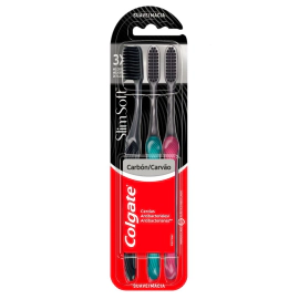 Colgate Cepillo Dental Slim Soft Black 3 Unidades Promo Pack