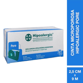 Cinta Adhesiva Microporosa Hipoalergic Pore 2,5 cm x 9 m (caja x 12 rollos)