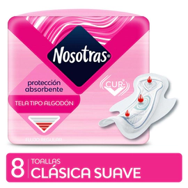 Nosotras Toalla Clásica Curv Tipo Algodón (8 Unidades)