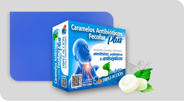 Caramelos Antibióticos Fecofar Plus Triple Acción 9 Unidades