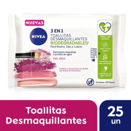 Nivea Toallitas Desmaquillantes 3 en 1 Para Piel Seca 25 Unidades