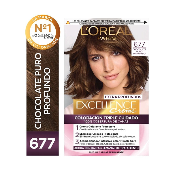 Excellence Kit de Coloración Permanente Creme Tono 677 chocolate Puro
