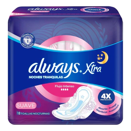 Toalla Femeninas Always Triple Protección Noche Suavex 8 un