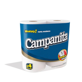 Papel Higiénico Campanita Doble Hoja 4 Rollos 30 Mts. NUEVO