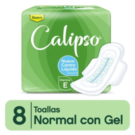 Calipso Toalla Femenina Normal (8 Unidades)