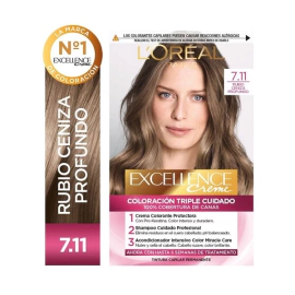Excellence Kit de Coloración Permanente Creme Tono 7.11 Rubio Ceniza Profundo