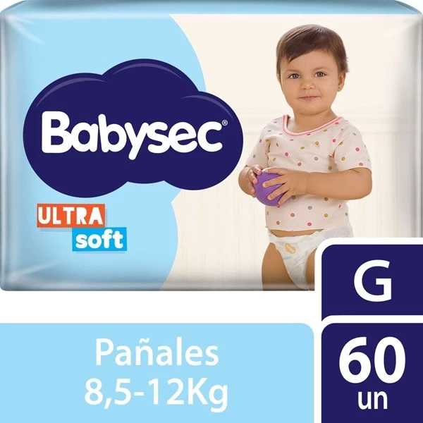 Babysec Pañales Ultrasoft g |x 60 Unidades