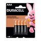 Pilas Alcalinas Duracell AAA Blister de 4 Unidades