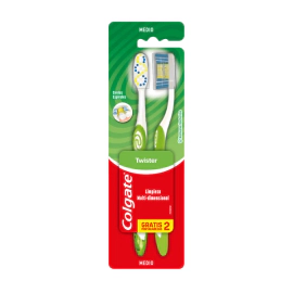 Colgate Plax Cepillo Dental Twister Con Capuchon 2X1 Medio