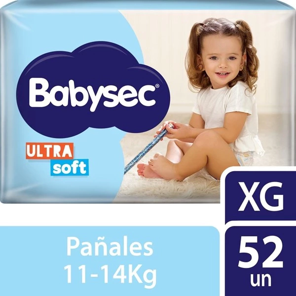 Babysec Pañales Ultrasoft Xg x 52 Unidades