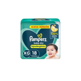 Pañales Pampers Baby Dry Hipoalergénico Talle Xg 18 Un
