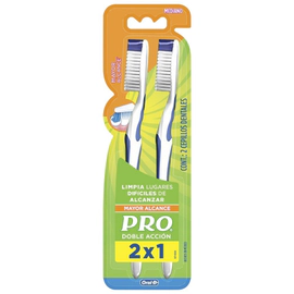 Pro Cepillo Dental Doble Acciòn Y Mayor Alcance (2 Unidades)