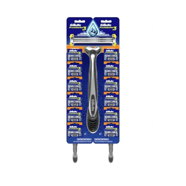 Gillette Máquinas De Afeitar Prestobarba3 ConfortGel 10uds