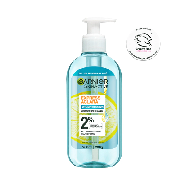 Gel Limpiador Facial Garnier Skin Active Anti-Imperfecciones Express Aclara x 200 ml