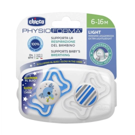 Chicco Chupete Physio Light Luminoso 6 a 16 meses 2 Unidades