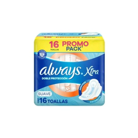 Toallas Femeninas Always Xtra Doble Proteccion Suave 16Un