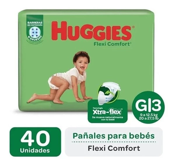 Huggies Pañales Flexi Comfort Ultra Talle Grande 40 Unidades g