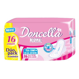 Doncella Toallitas Con Alas Extrasuave (16 Unidades)