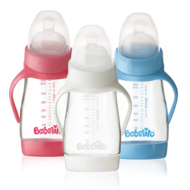 Babelito Mamadera Formato Angular Boca Ancha Con Asas 0-6m 270ml