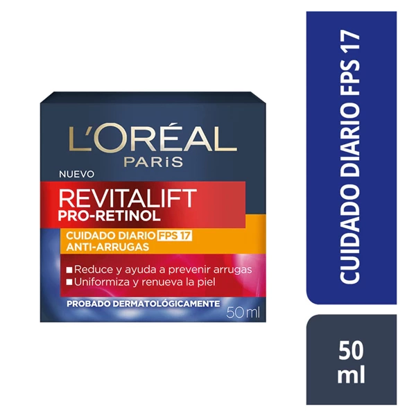 Loreal Crema Revitalift Antiarrugas de Dia Pro Retinol A |x50 ml