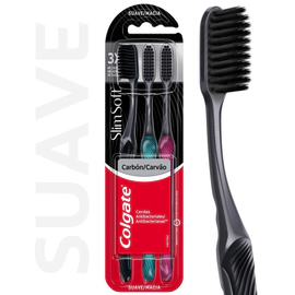 Colgate Cepillo Dental Slim Soft Black 3 Unidades Promo Pack