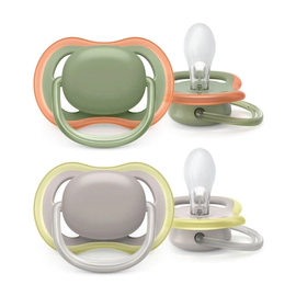 Chupete Avent Ultra Air Plain Verde Y Gris 6-18 Meses x 2 un