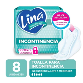 Lina Toalla Incontinencia Con Alas 8 (Unidades)
