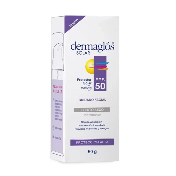 Protector Solar Facial| Fps 50 |Tono Claro|Dermaglós | x 50 gr