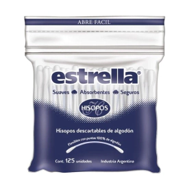 Estrella Hisopos Bolsa Zipper (125 Unidades)