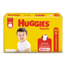 Huggies Pañales Classic Talle XG - 52 Unidades