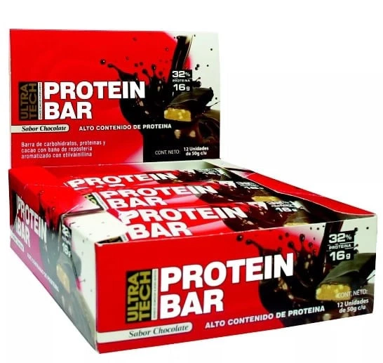 Ultra Tech Suplemento Dietario Protein Bar Sabor Chocolate x 50 gr x 12 un