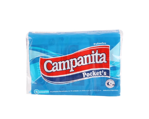 CAMPANITA PAÑUELO POCKET 6 PAQ X 10 UNID