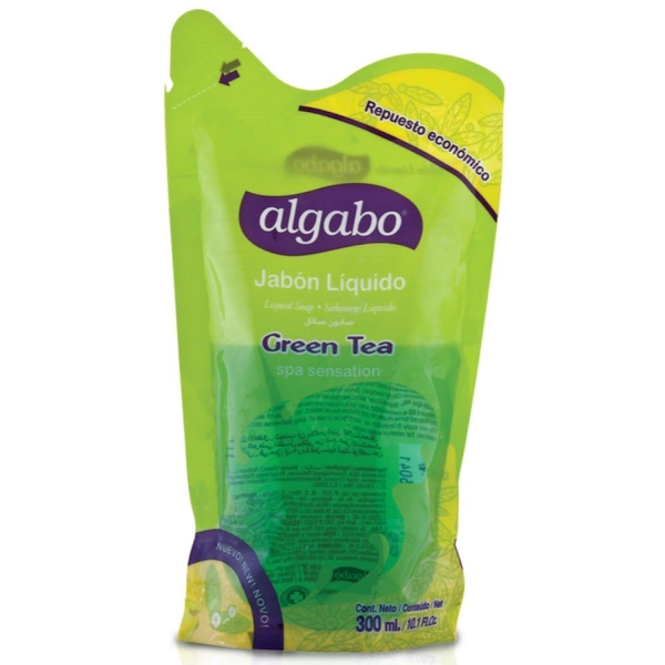 Algabo Jabon Liquido Respuesto Economico X 300 Ml Green Tea