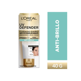 Protector Solar Anti Brillo Sin Color Fps50 L´Oréal Paris Uv Defender X 40G