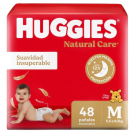 Pañales Huggies Natural Care - Talle M - 48 Unidades