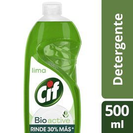 Cif Active Detergente Lavavajilla Gel Limón Verde x 500 ml