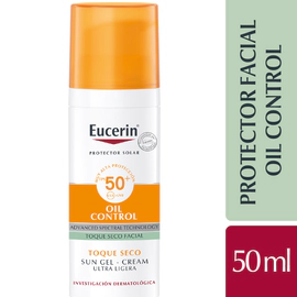 Eucerin Protector Solar Oil Control Sun Gel Toque Seco Fps 50 piel Grasa 50 ml