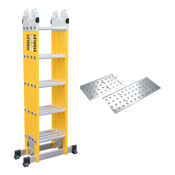 Escalera Stanley Articulada Dielectrica 4x5 C/ Plataforma