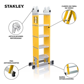 Escalera Stanley Articulada Dielectrica 20 Escalones 4x5 150 Kg