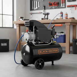 Compresor Aire Black+Decker 24L 1.5HP Aceite Negro 50Hz