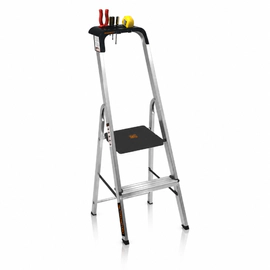 Escalera Black + Decker 2 Escalones C/ PortaHerramientas 150 Kg Reforzada Tijera