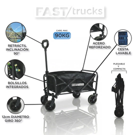 Carro Plegable Playa Camping Reforzado Fast Trucks 90kg