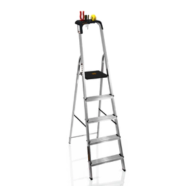 Escalera Black + Decker 5 Escalones C/ PortaHerramientas 150 Kg Reforzada Tijera