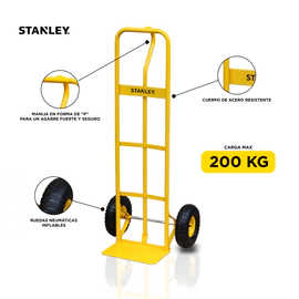 Carro Zorra Mano Stanley Carga 200kg Acero Sxwtd-ht537