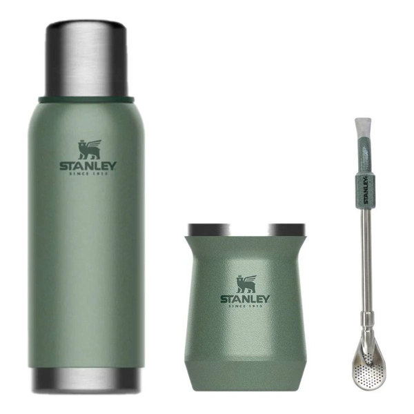 Combo Termo Stanley Adventure 1lts+mate Y Bombilla Verde