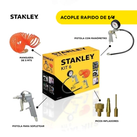 Kit Para Compresor Stanley 6 Piezas