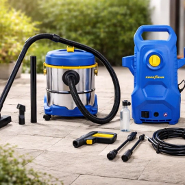 Combo Goodyear Aspiradora 20 Litros + Hidrolavadora 1400w Azul 50hz