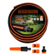 Manguera Riego Black+Decker 1/2" 20m Reforzada PVC Kit Negro/Naranja