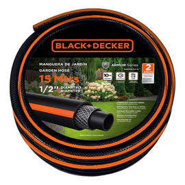 Manguera Riego Black+Decker 1/2 15m Reforzada PVC Virgen